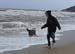 Toben am Strand